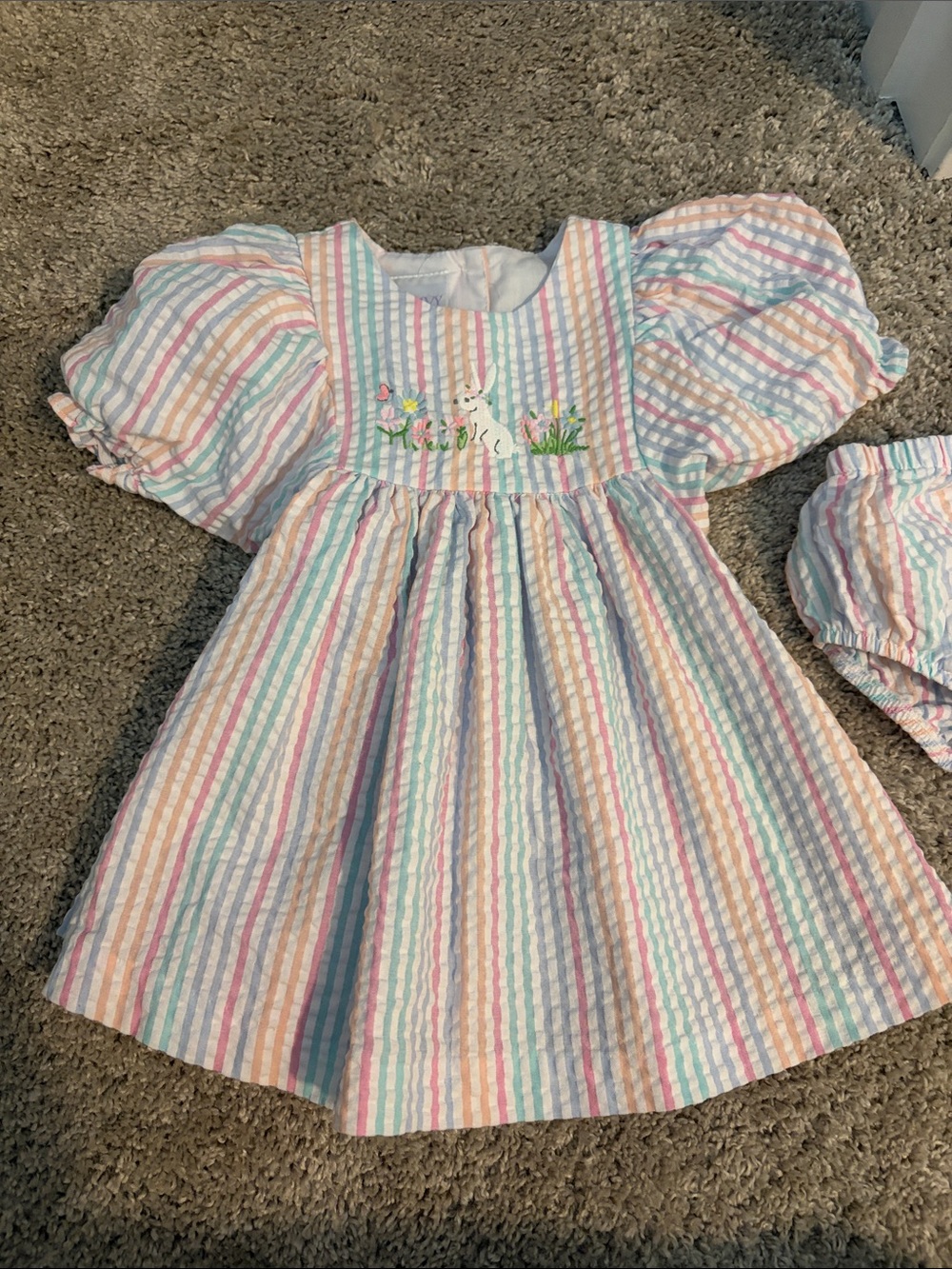 Seersucker Easter dress size 12 months